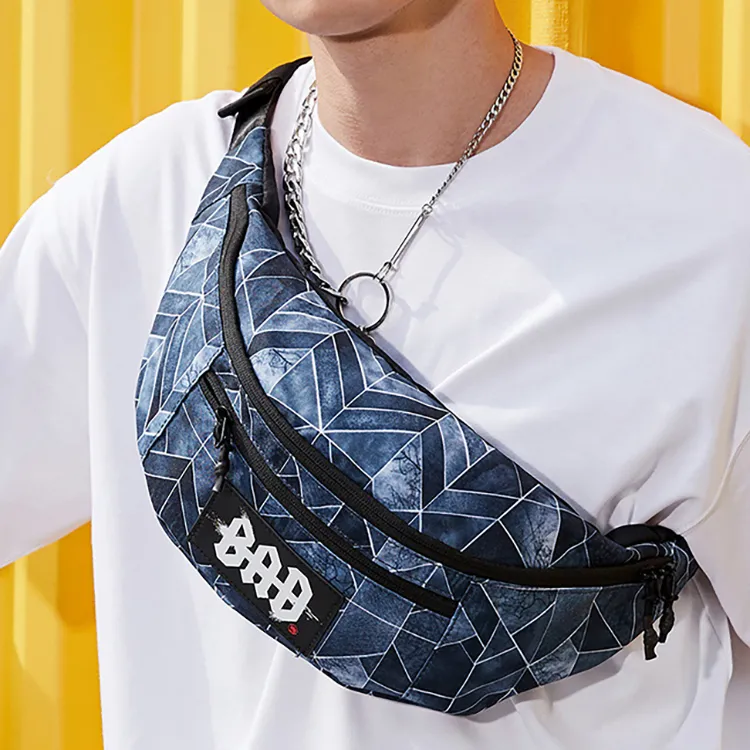 LiNing Training Series Polyester Sling Bag Fanny Pack Unisex Black Gray Color-5