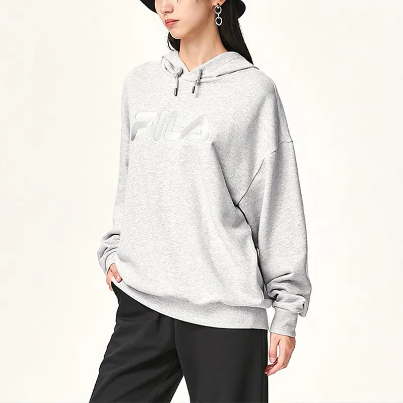 FILA Sweatshirts Unisex White Heather Gray-4