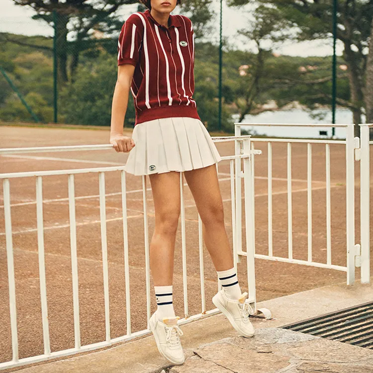 Sporty & Rich X LACOSTE Casual Short Skirts Women's White-1