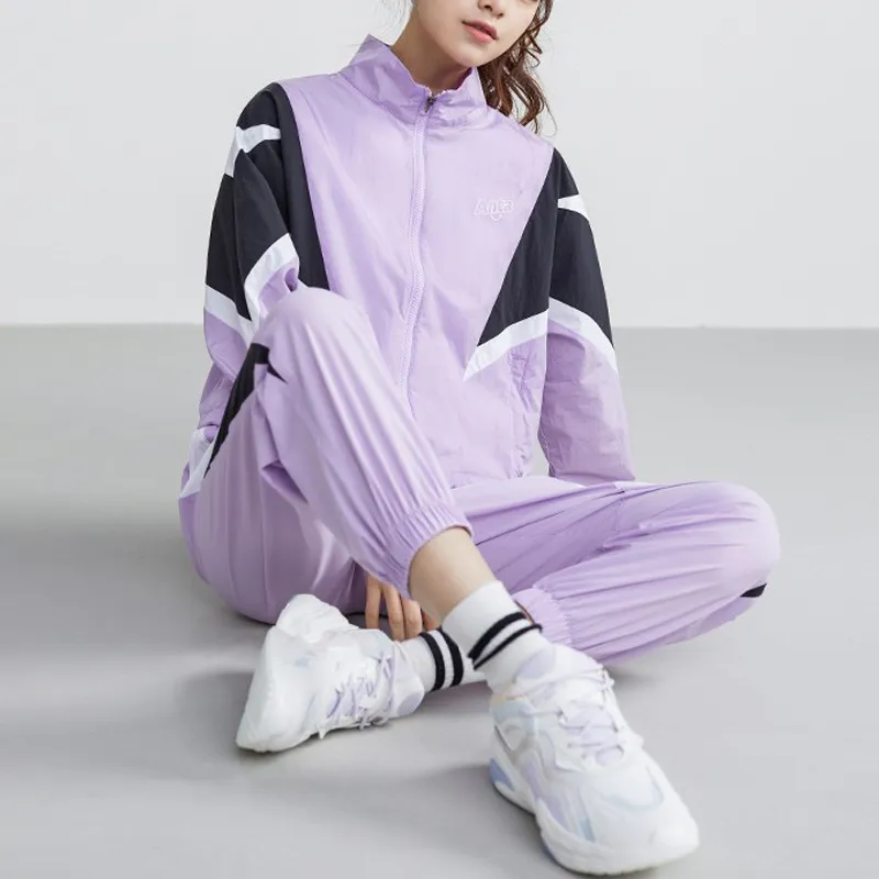ANTA Life Collection Cropped Coats Women's Light Mulberry Purple-5