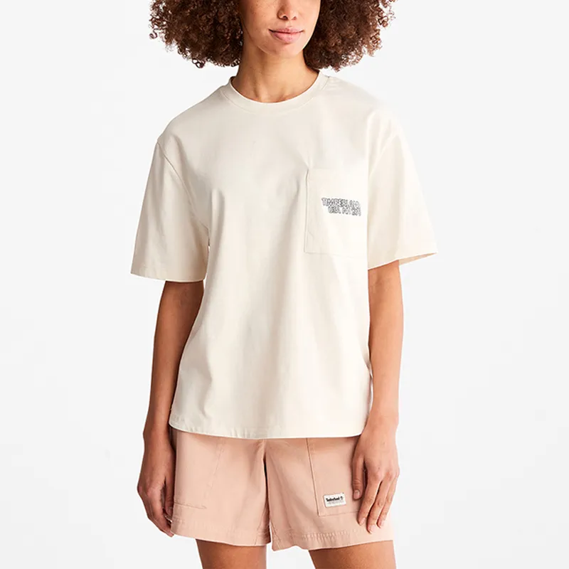Timberland T Shirts Women's Vintage White-2