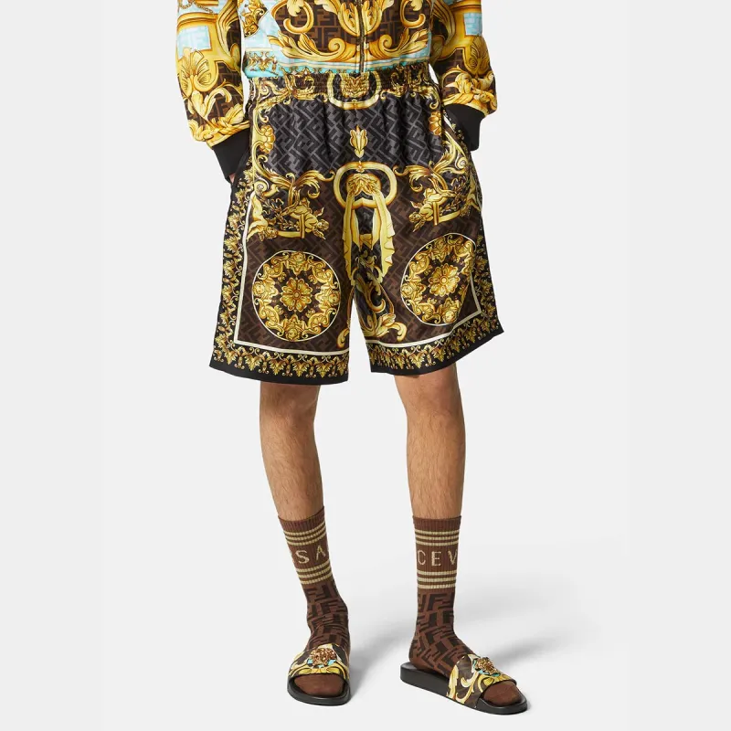 Fendi Fendace Baroque Silk Shorts-2