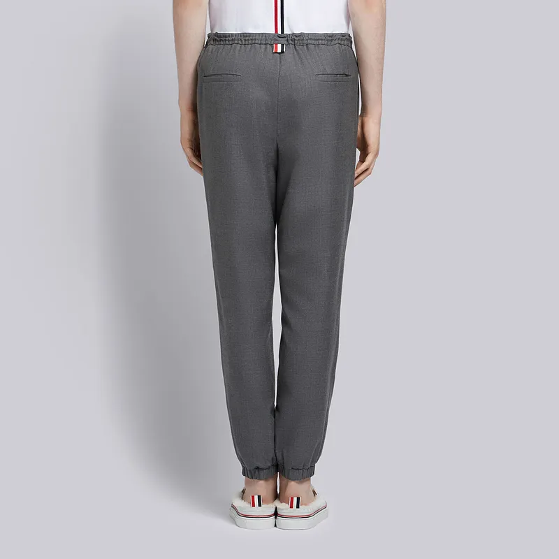THOM BROWNE Drawstring waist Wool Track Pants-1