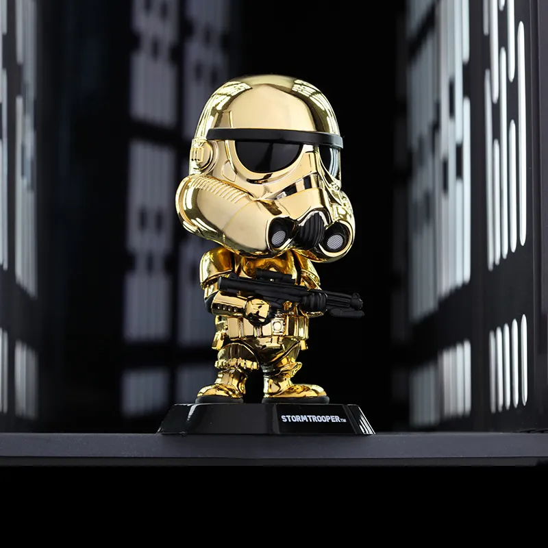 Hot Toys Star Wars Characters Stormtrooper Bright Platinum Metal Gold/Copper Edition Chibi Figures 11cm-1