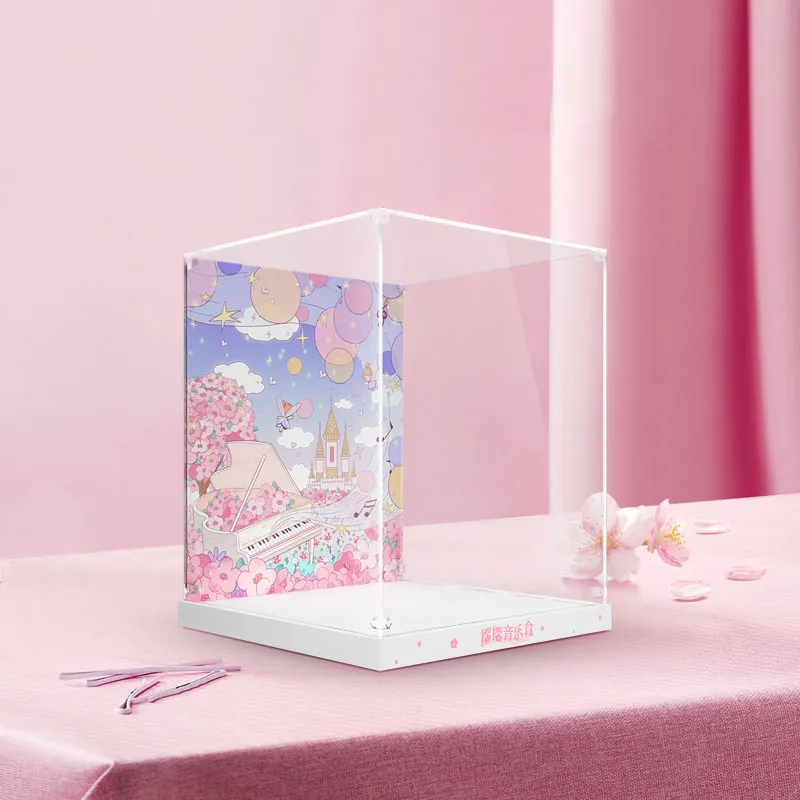 LIGHT YOUR BRICKS Joy 100 Compatibility Unmet Cherry Music Box Building Blocks Display Case Model Accessories-3