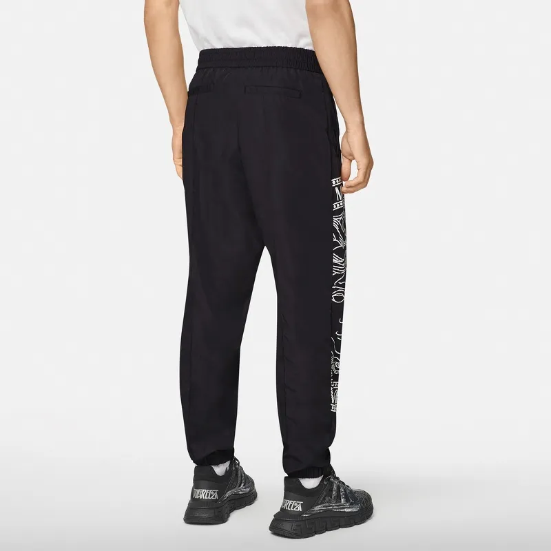 VERSACE Knitted Sports Pants Men's Black-3