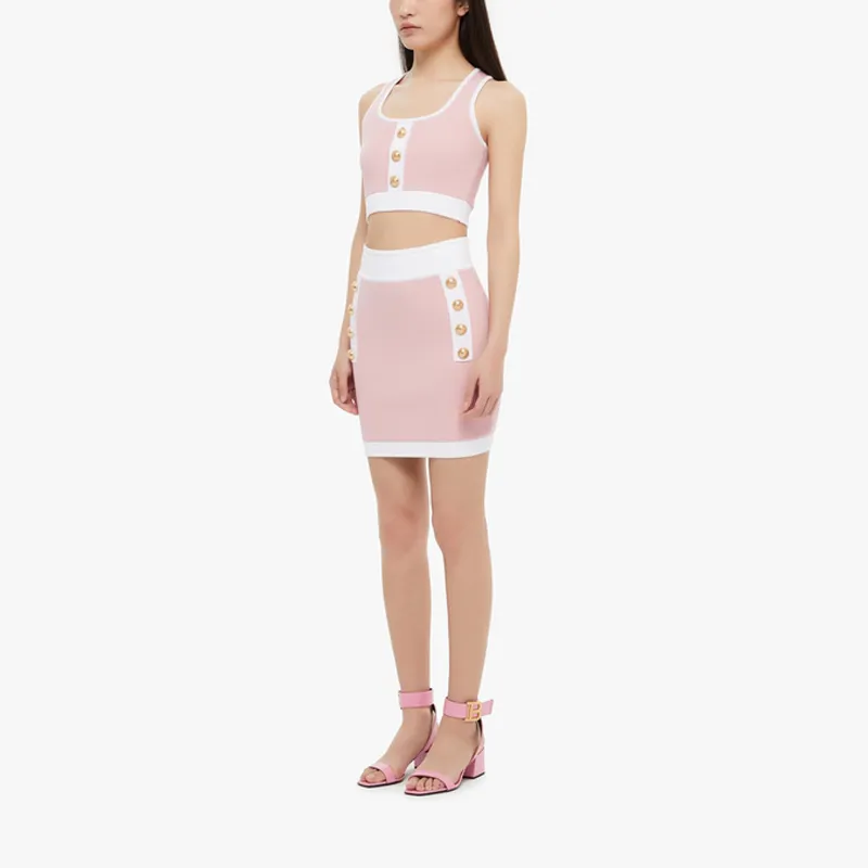 BALMAIN Casual Short Skirts Women's Light Pink-3