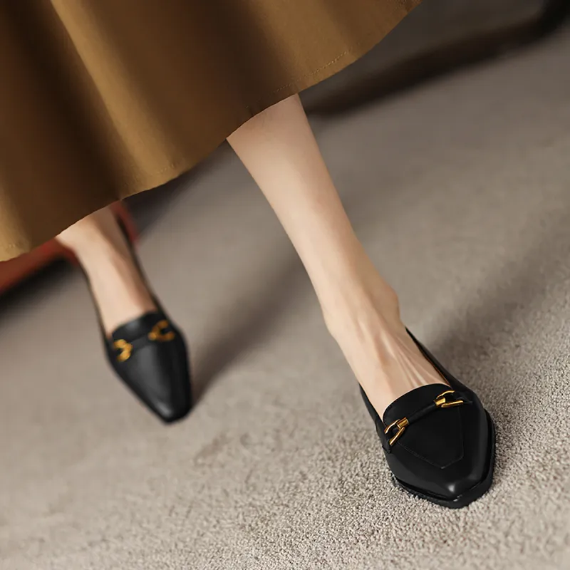 F·LOVES·f Square Toe Slip-on Women's Black-5