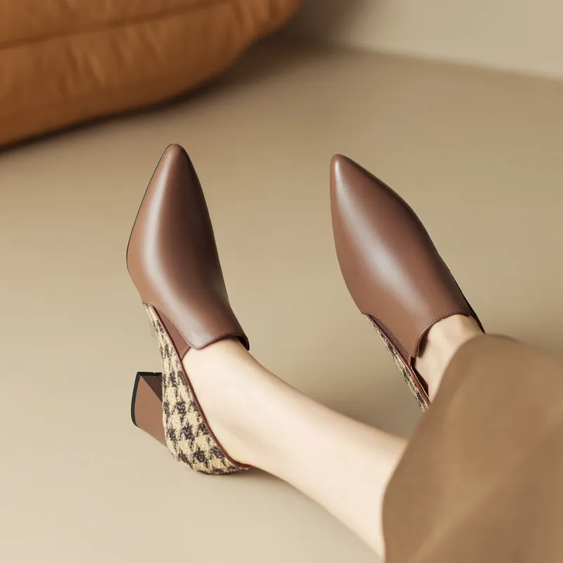MARINO FABIANI Chunky Heel High Heels 6.5cm Women's Brown-2