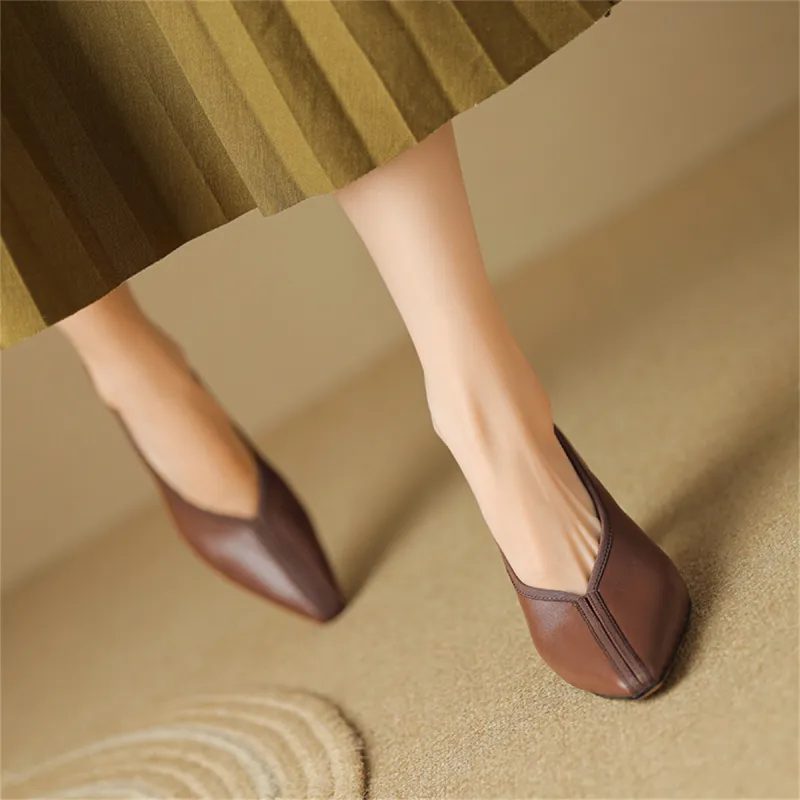 MARINO FABIANI Chunky Heel High Heels 7cm Women's Brown-2
