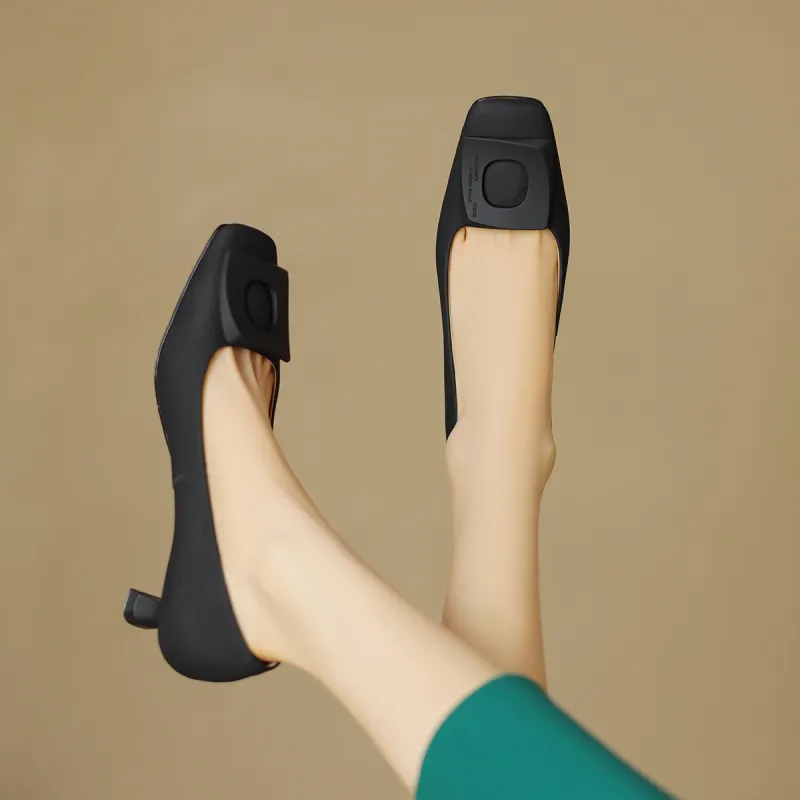 MARINO FABIANI Chunky Heel High Heels 4cm Women's Black-2