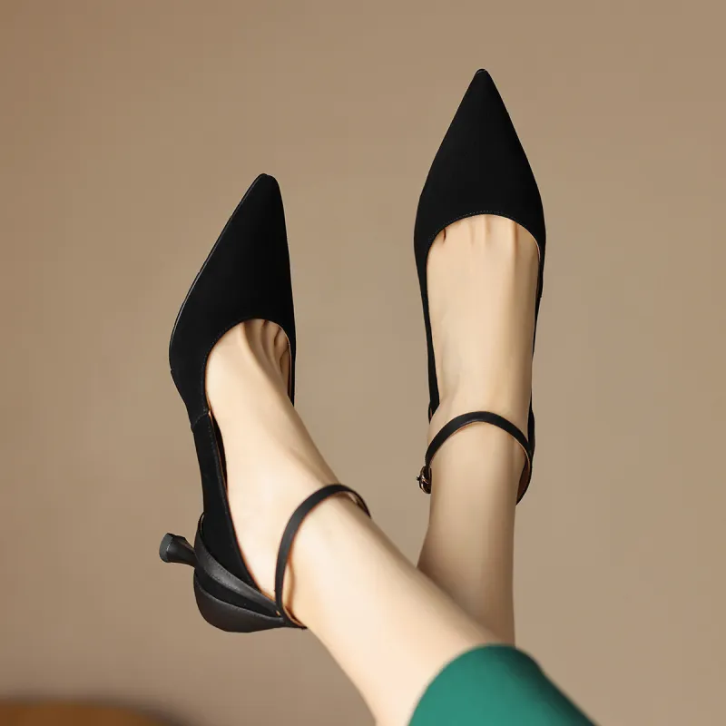 MARINO FABIANI Slim Heel High Heels 7cm Women's Black-3