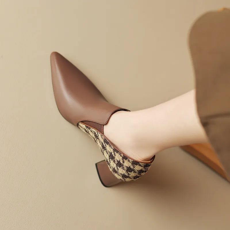 MARINO FABIANI Chunky Heel High Heels 6.5cm Women's Brown-3
