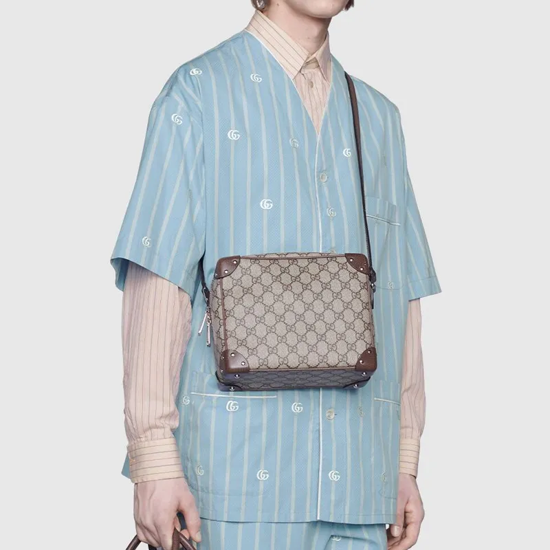 GUCCI Shirts Men Blue-3