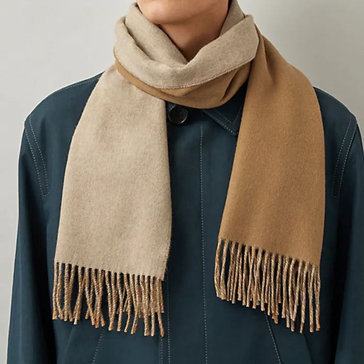 HERMES Cashmere Knit Scarves Unisex-1