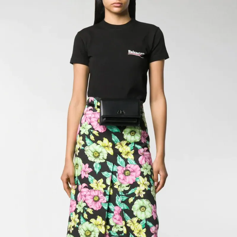 Balenciaga Women's Political Campaign Small Fit T Shirt Black-3
