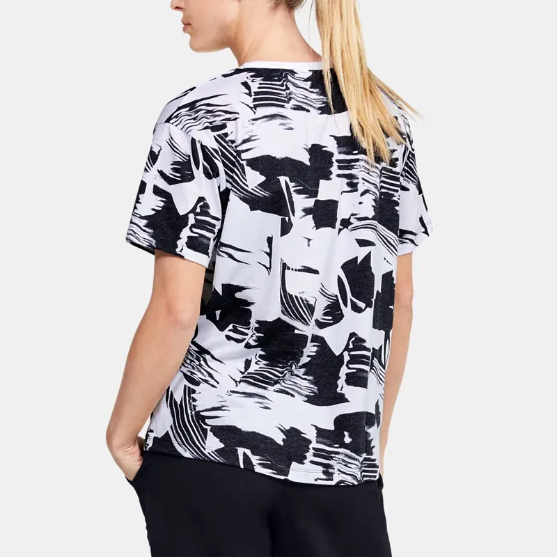 Under Armour T Shirt Women's Black And White Print-4