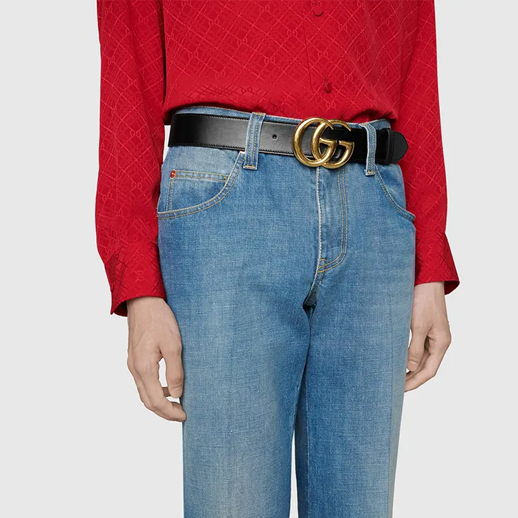 GUCCI Leather Belts Men Black-3