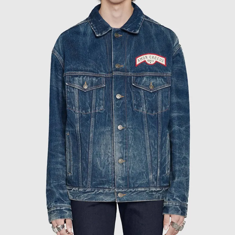 GUCCI Patch Detail Oversized Denim Jacket-2