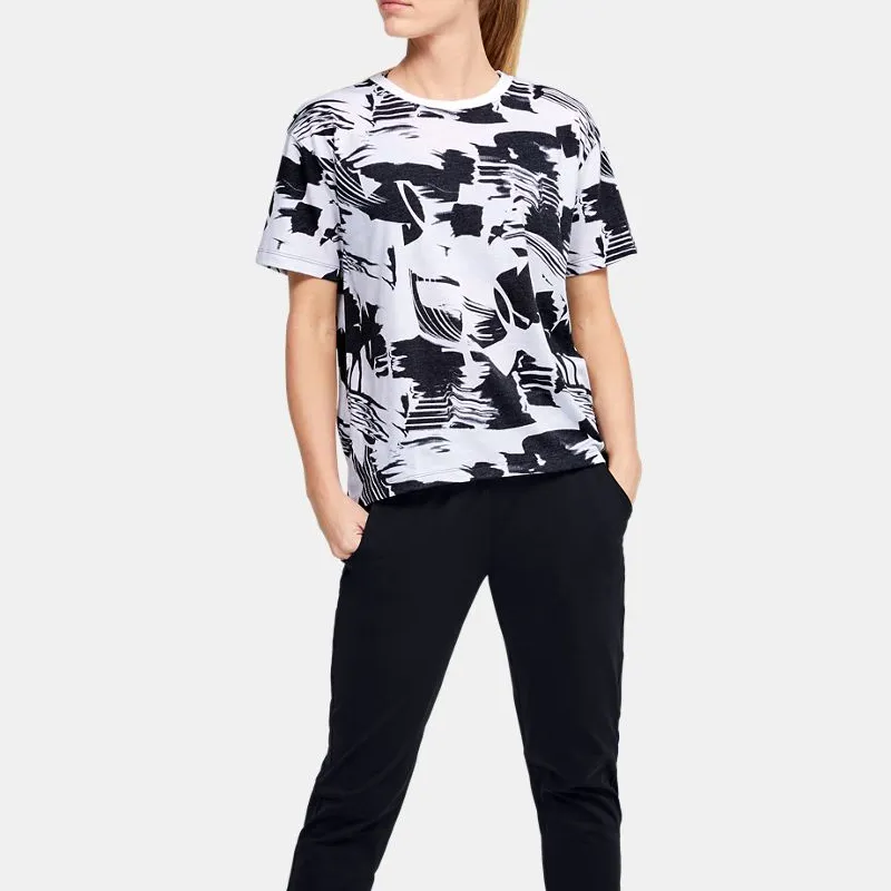 Under Armour T Shirt Women's Black And White Print-1