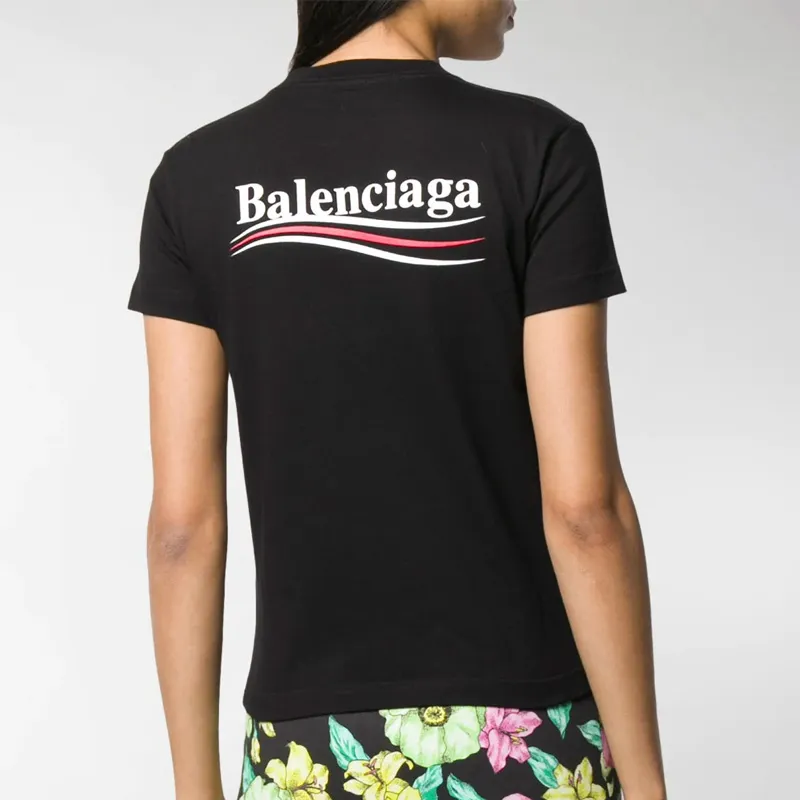 Balenciaga Women's Political Campaign Small Fit T Shirt Black-4