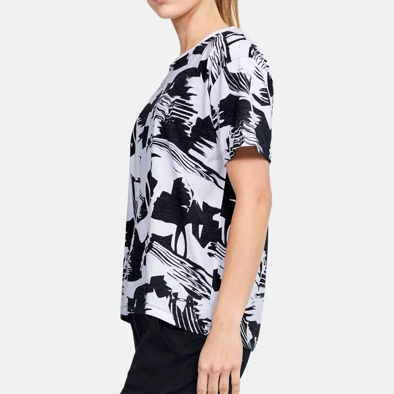Under Armour T Shirt Women's Black And White Print-3