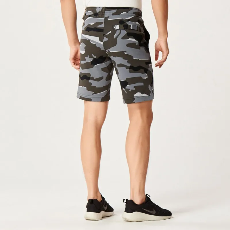 Nike Large Logo Print Drawstring Shorts Grey Camo-5