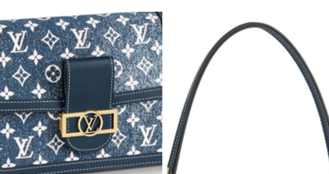 LOUIS VUITTON Dauphine Denim Handbag Shoulder Bag Medium
