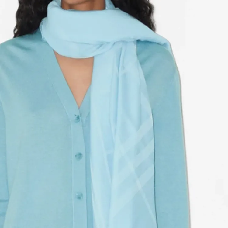 Burberry Knit Scarves Women's Light Blue-3