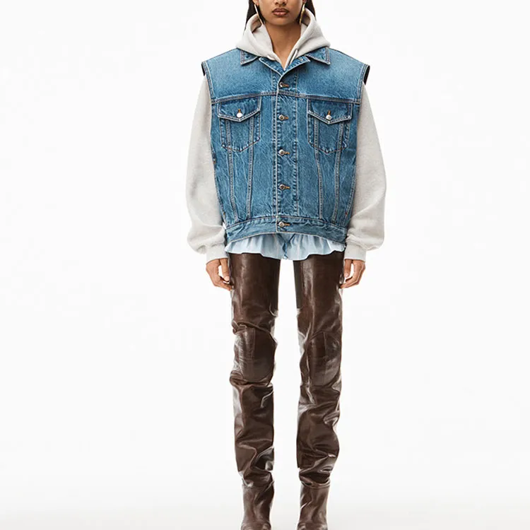 Alexander Wang Bonded Oversize Denim Waistcoat-1