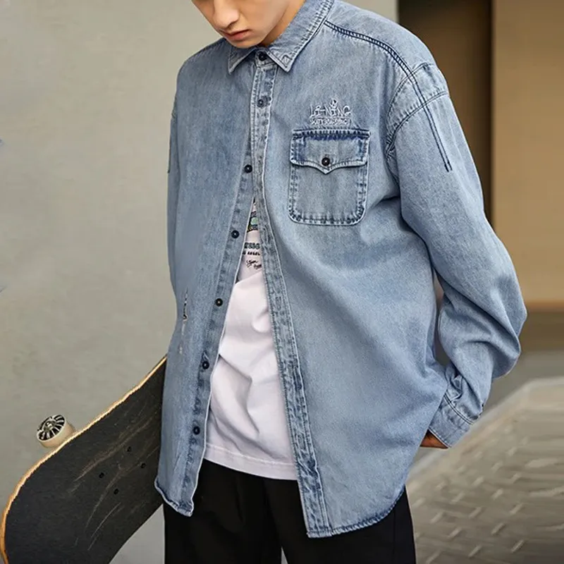 LINING Skateboard Shirts Men Light Blue-3