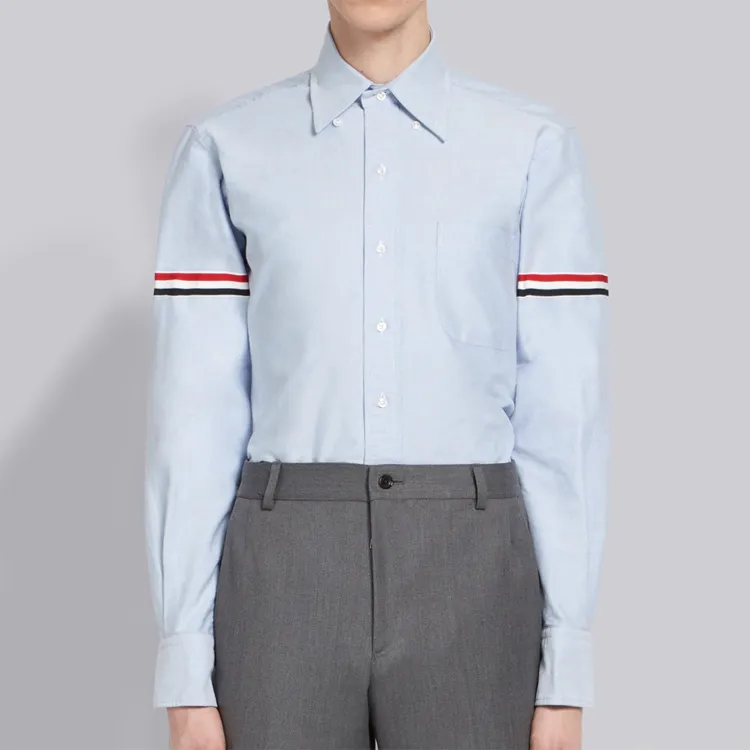 THOM BROWNE Rwb Striped Long Sleeved Shirt-6
