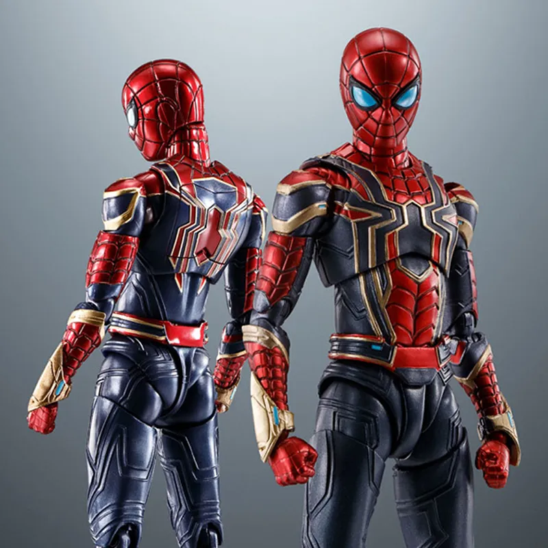 BANDAI SHF Marvel The Avengers Spider Man 3  No Way Home Iron Armor Action Figures-2