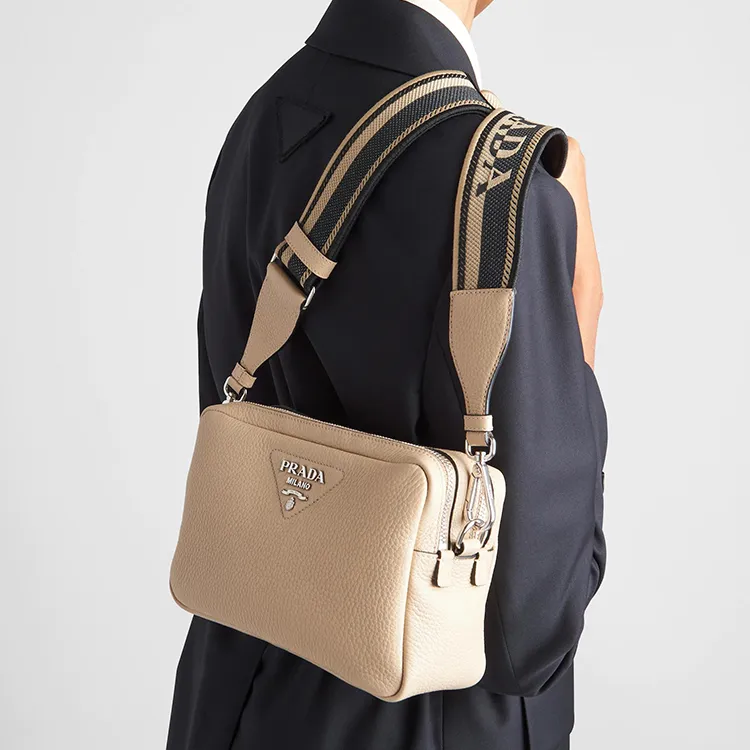 PRADA Leather Camera Bag, Shoulder Bag, Crossbody Bag Regular Women's Milk Tea-3