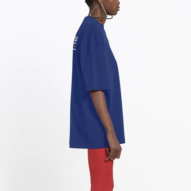 Balenciaga T-Shirt Loose Fit Style Women's Royal Blue-3