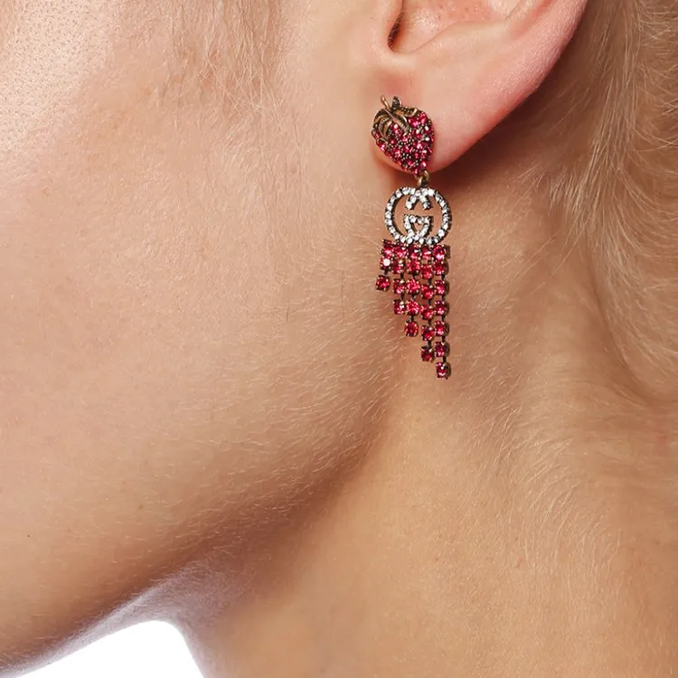 GUCCI Earrings Women's Red-2
