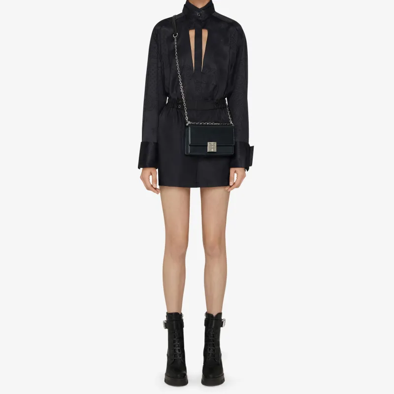 GIVENCHY 4G Cow Leather Shoulder Bag, Crossbody Bag Small Size Women's Black-4