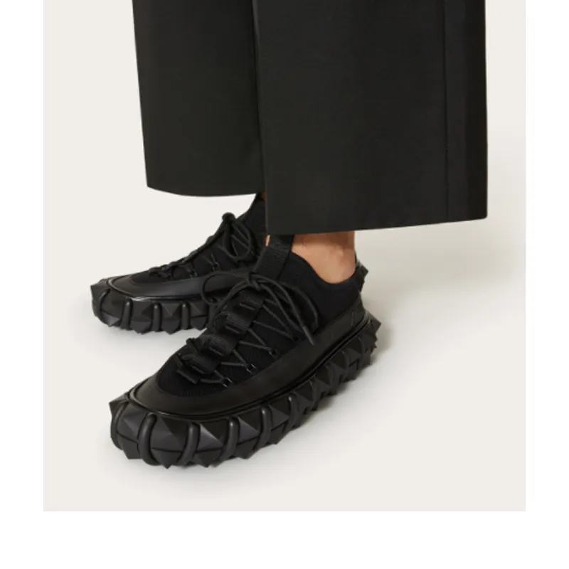 CRAIG GREEN x Valentino Rockstud Low Top Skateboard Shoes Men's Black-5