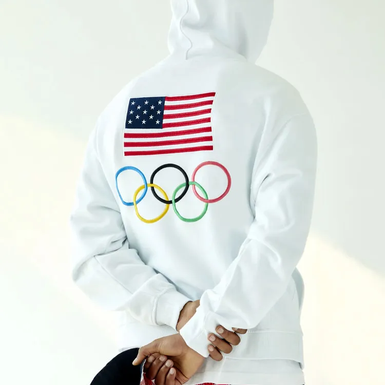 KITH For Team Usa Flag Williams Iii Hoodie 'White'-2