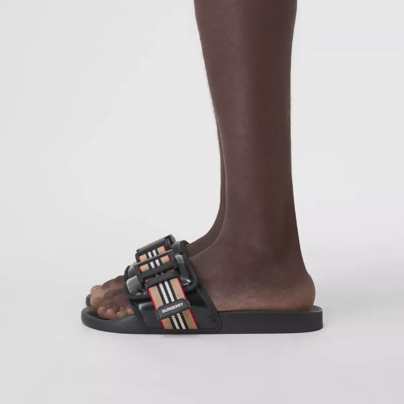 Burberry Fastener Slides Icon Stripe Men's-5