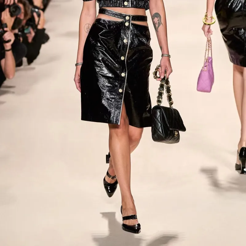 CHANEL Lambskin Mouth Cover Bag, Crossbody Bags, Shoulder Bags Tubas Women's Black-4