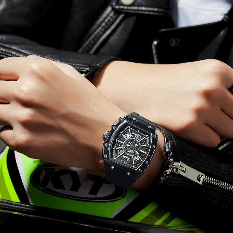 MARVEL Hero Collection Mechanical Movement Silicone Strap Watch Men's Watches Black Dial M-6072-8