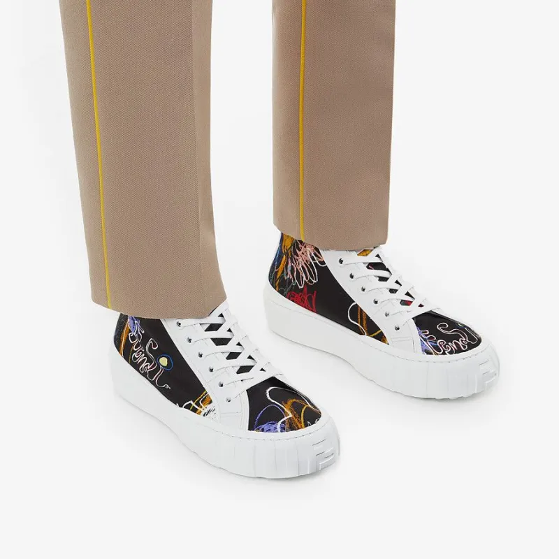 FENDI Fendi Force High Top Stylish Skateboarding Shoes Men's White-5