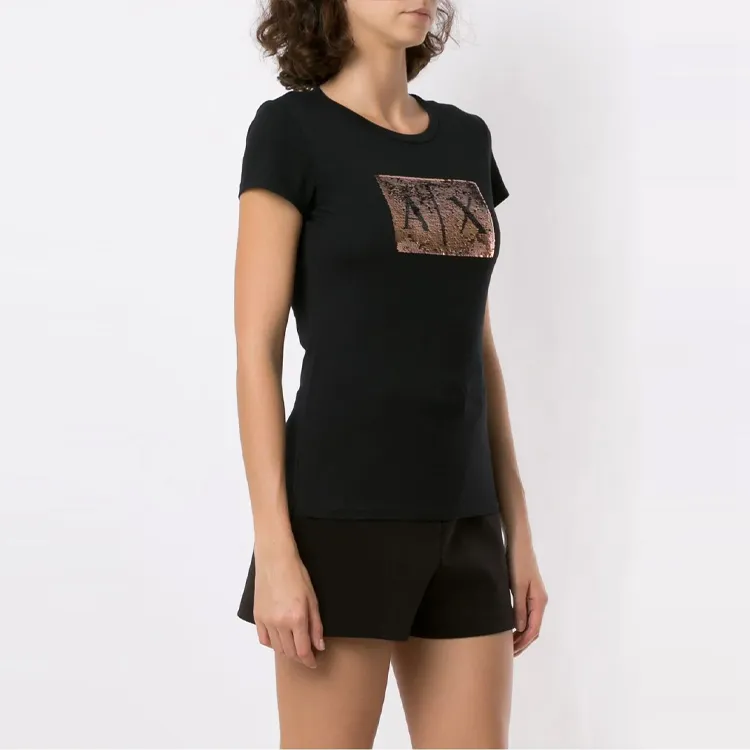ARMANI EXCHANGE Sequin-embellished Logo T-shirt-3
