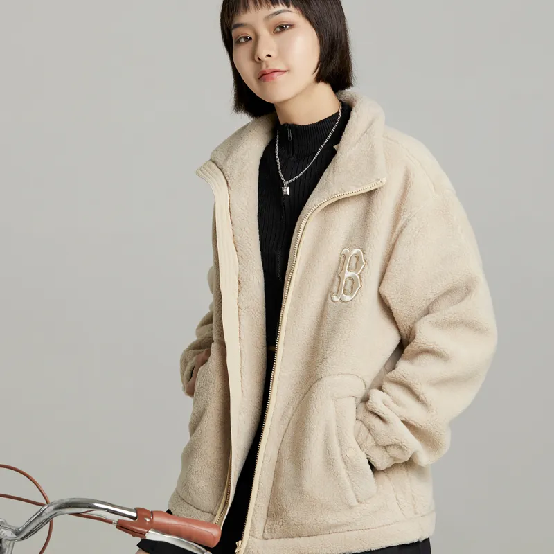 MLB Velvet Jackets Unisex Light Beige-6