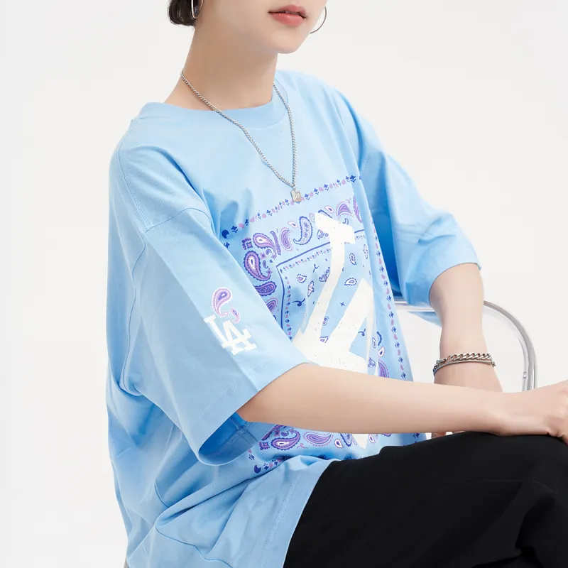 MLB Set-in Sleeve T-Shirt Unisex Light Blue-6