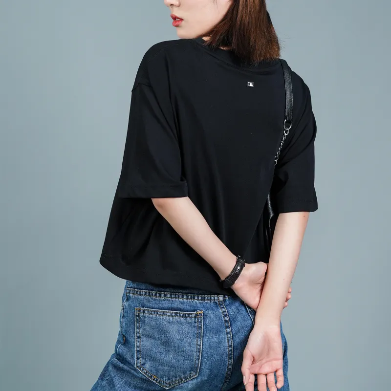 MLB Straight T Shirt Women's Black-3