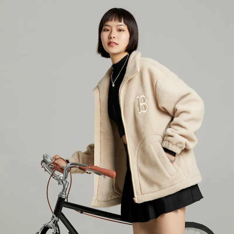 MLB Velvet Jackets Unisex Light Beige-8