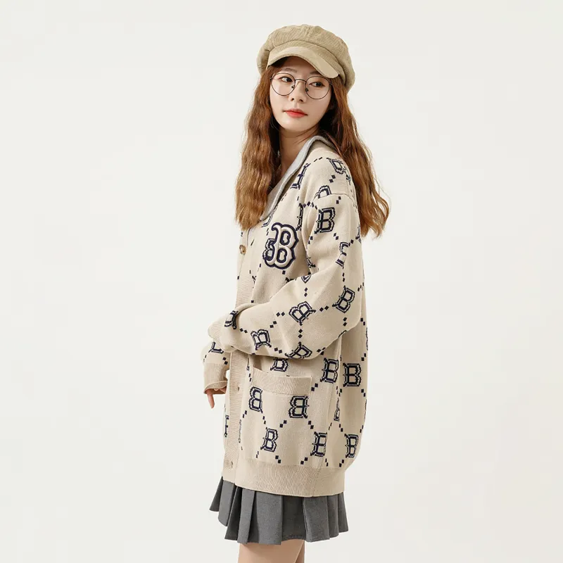 MLB Base Logo Knitwear Unisex Beige-6