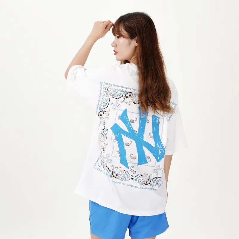 MLB Cashew Flower T Shirts Unisex White-6